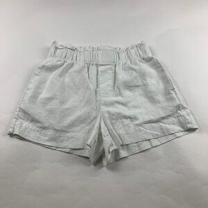 A New Day White Linen Blend High Rise Pull On Shorts S